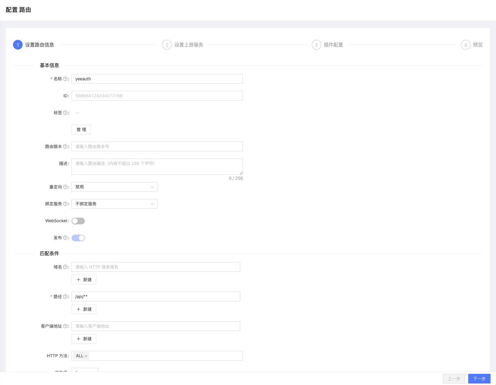 路由配置-基本信息